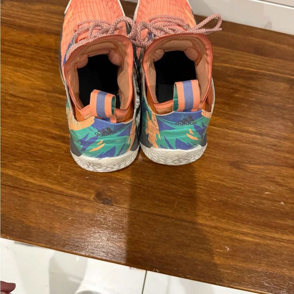 Adidas Harden Vol 2California Dreamin Basketball Shoes Orange Multicolor Size 7 - Picture 7 of 9